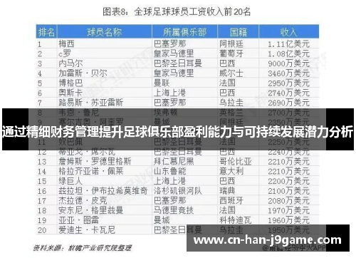 通过精细财务管理提升足球俱乐部盈利能力与可持续发展潜力分析